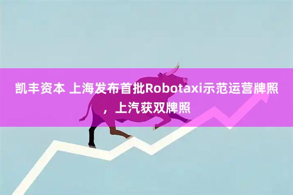 凯丰资本 上海发布首批Robotaxi示范运营牌照，上汽获双牌照
