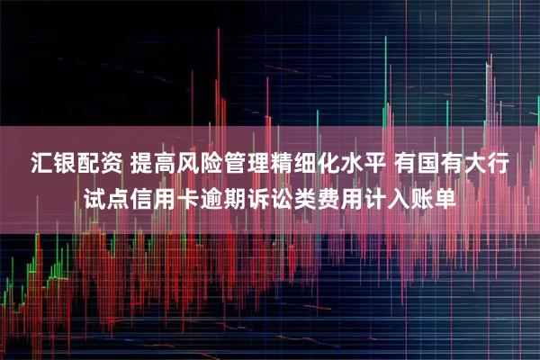 汇银配资 提高风险管理精细化水平 有国有大行试点信用卡逾期诉讼类费用计入账单